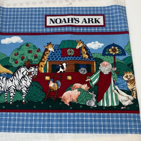 Vintage VIP Cranston Print Works Noah's Ark Story Book Quilt Panel Fabric - Picture 2 of 12